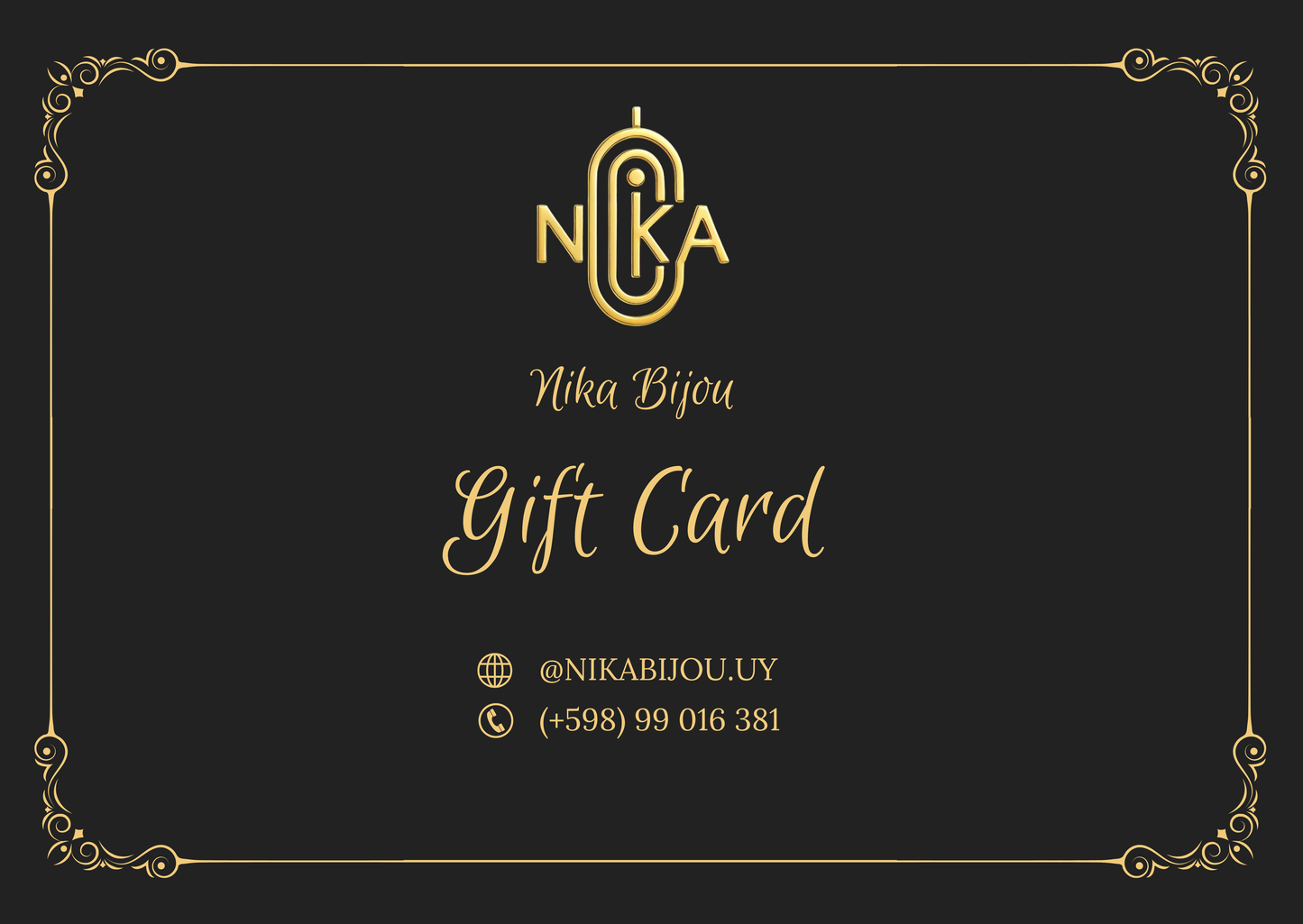 Tarjeta de regalo Nika Bijou