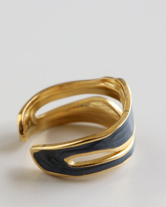 Anillo HIBISCO NEGRO