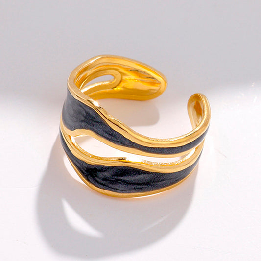 Anillo HIBISCO NEGRO